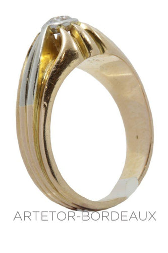 Bague 52 Jonc ancien diamant 58 Facettes 29011