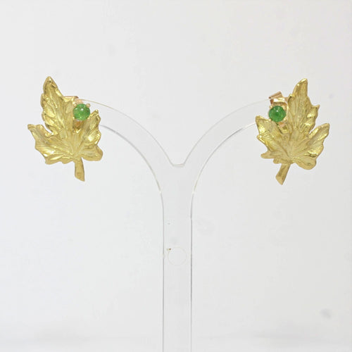 Boucles d'oreilles Boucles d'oreilles feuilles de vigne et émeraudes 58 Facettes 21-190
