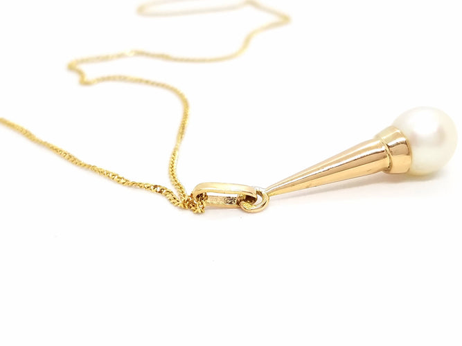 Collier Collier Chaîne + pendentif Or jaune Perle 58 Facettes 716808CD