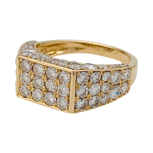 Bague 53 Bague Cartier chevalière en or jaune et diamants. 58 Facettes 29847-1