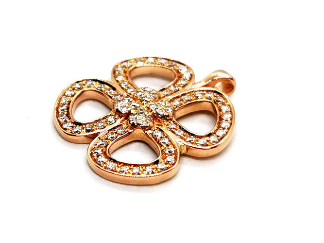 Pendentif Pendentif Fleur Or rose Diamant 58 Facettes 1176278CN