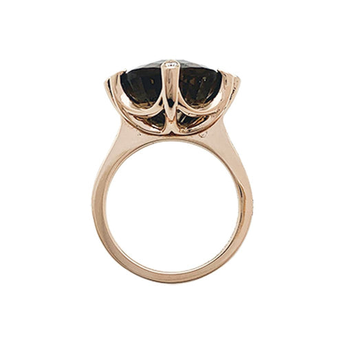 Bague 50 Bague Cartier "Inde Mystérieuse" en or rose, quartz fumé et diamants. 58 Facettes 30018