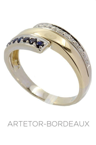 Bague 56 Bague saphirs et diamants 58 Facettes 30291