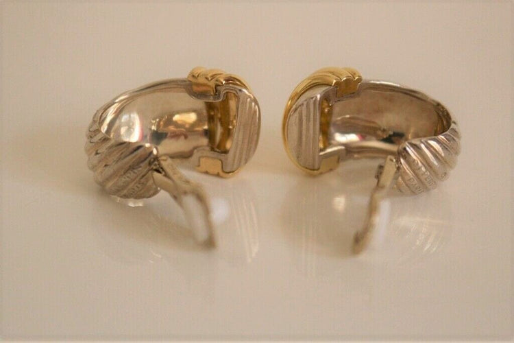 Boucles d'oreilles O.J PERRIN Boucles d'oreilles godrons argent et or 58 Facettes 297