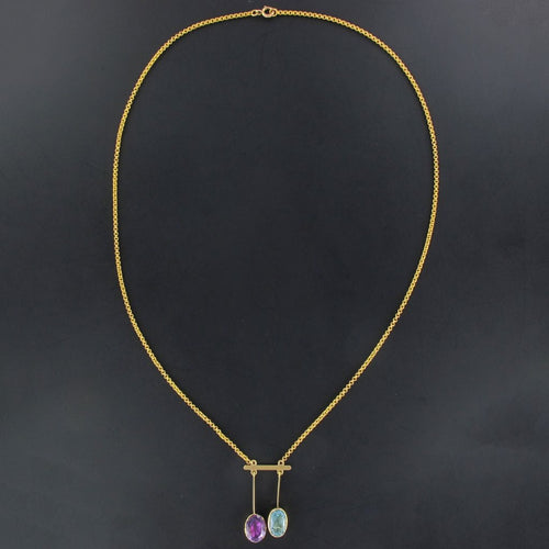 Collier Collier ancien négligé topaze et améthyste 58 Facettes 17-061