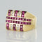 Bague 53 Chevalière rubis diamants 58 Facettes 18-252-53