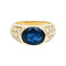 Bague 53 Bague en or jaune, diamants et saphir. 58 Facettes 30520