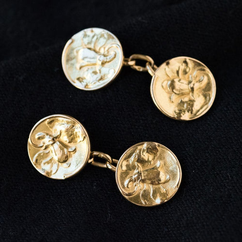 Boutons de manchette Boutons de manchettes or lys 58 Facettes 19-283