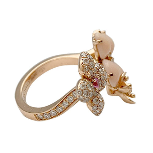 Bague 53 Bague Chaumet, Hortensia "Aube Rosée", or rose, diamants, saphir rose, opales roses. 58 Facettes 30367