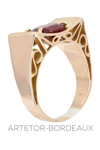 Bague 55 Bague tank ajourée rubis 58 Facettes 30781