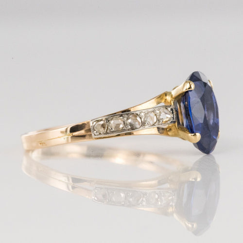 Bague 58 Bague ancienne saphir diamants 58 Facettes 20-092-52