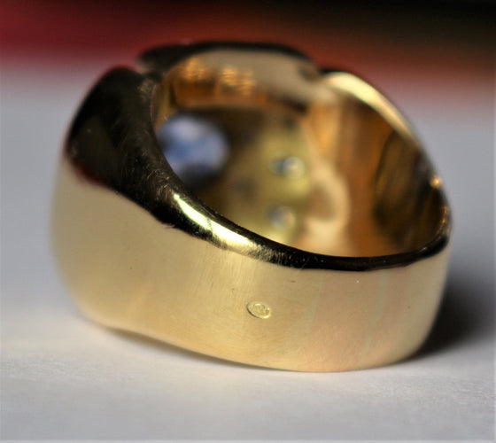 Bague SAPHIR de Ceylan et diamants 58 Facettes 360