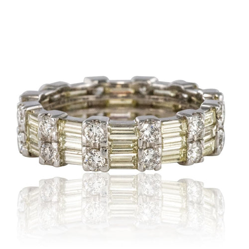Bague 55 Alliance diamants baguettes et diamants brillants 58 Facettes 16-130-55