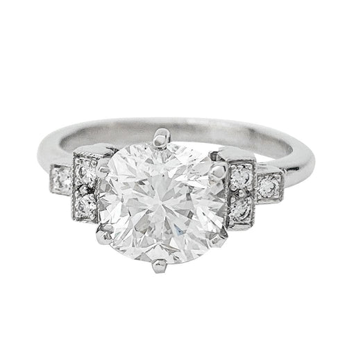 Bague 51 Bague solitaire diamant 2,06 carats en or blanc. 58 Facettes 30651