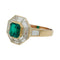 Bague 58 Bague Mellerio en or jaune, émeraude et diamants. 58 Facettes 29028-1