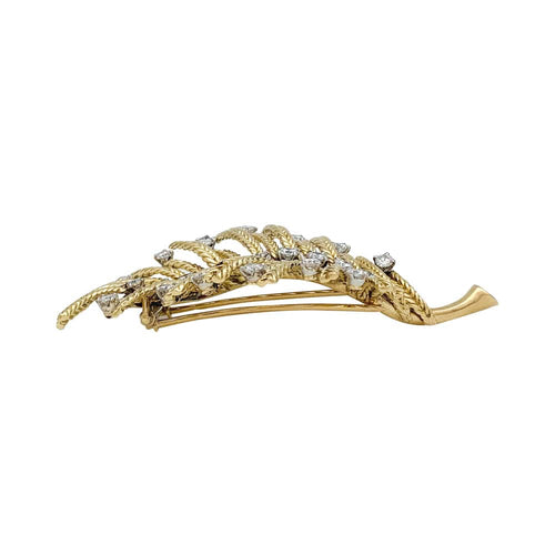 Clip Clip Boucheron, "Feuillage", or, platine et diamants. 58 Facettes 29633