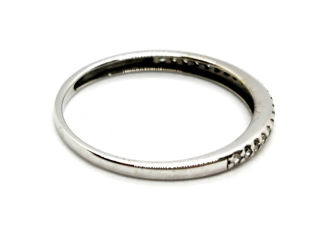 Bague 56 Bague Demie alliance Or blanc Diamant 58 Facettes 1169869CN