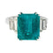 Bague 54 Bague or blanc, émeraude 5.90 cts, diamants. 58 Facettes 30684