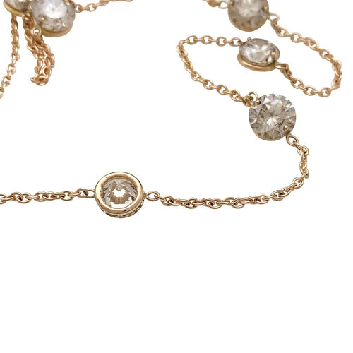 Collier Collier en or rose, 11 diamants cognacs. 58 Facettes 29614