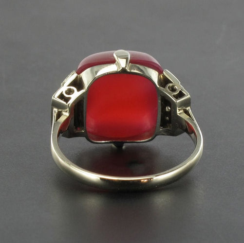 Bague 53 Bague Calcédoine pain de sucre et Diamants 58 Facettes 17-261-53-1
