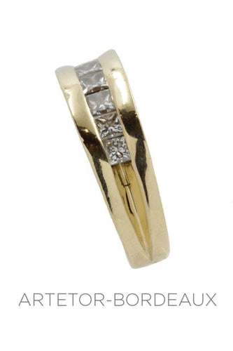 Bague 57 Demi-alliance diamants serti mystérieux 58 Facettes 32421