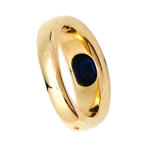 Bague 58 Bague jonc en or jaune, saphir. 58 Facettes 29704