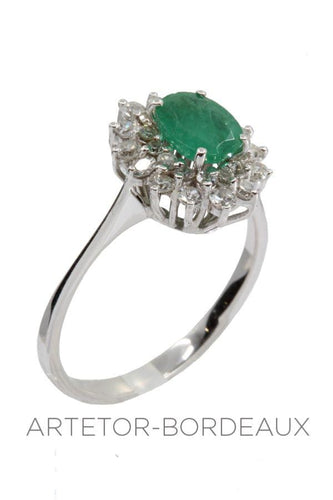 Bague 53 Bague marguerite émeraude 58 Facettes 35861