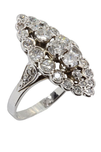 Bague Marquise ancienne diamants 58 Facettes 037371