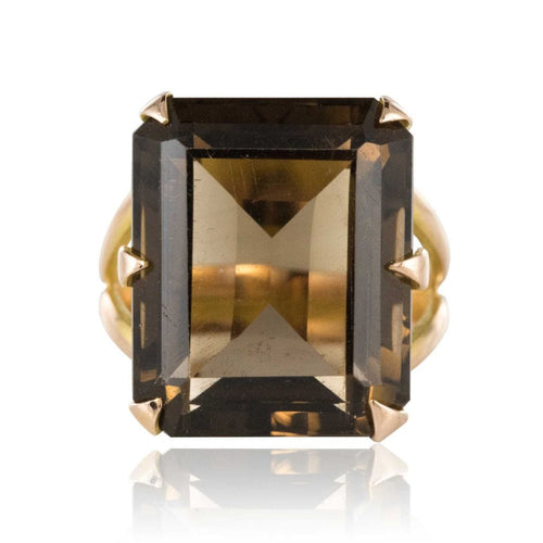 Bague 50 Bague vintage quartz fumé 58 Facettes 18-282A-50