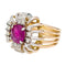 Bague 53.5 Bague 1950 en or rose, platine, diamants et rubis. 58 Facettes 30117