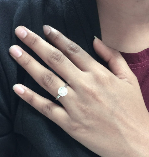 Bague 53 Solitaire diamant 2,09 carats or et platine. 58 Facettes 30489