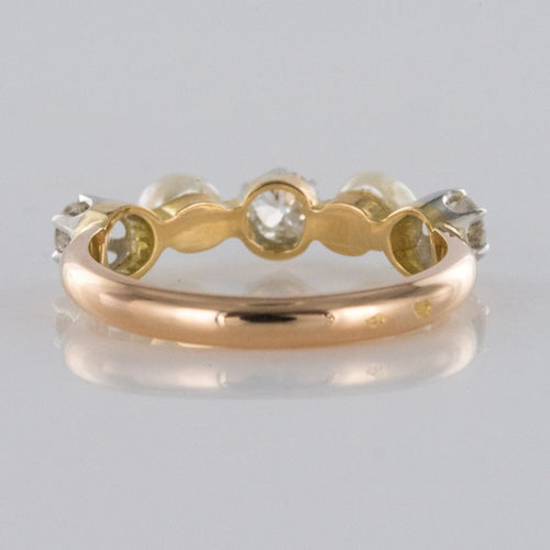 Bague 53 Bague ancienne jarretière perles fines diamants 58 Facettes 19-194