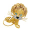 Broche Broche Van Cleef et Arpels "Lion ébouriffé" en or jaune, diamants, émeraudes et émail. 58 Facettes 30126