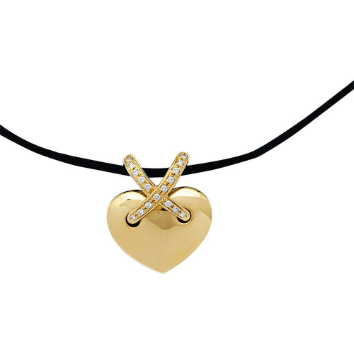 Pendentif Pendentif Chaumet, "Coeur Liens", or jaune et diamants. 58 Facettes 30443