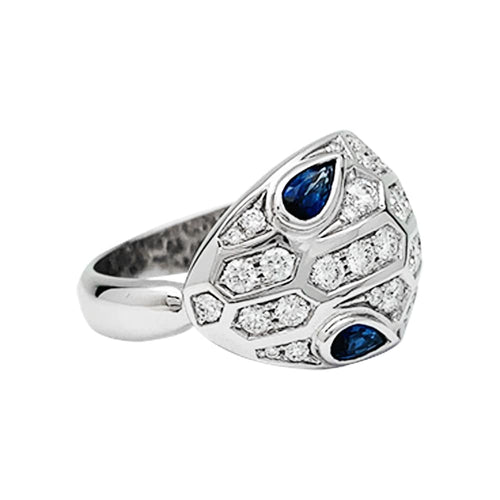 Bague 53 Bague Bulgari "Serpenti" en or blanc, diamants et saphirs. 58 Facettes 30128