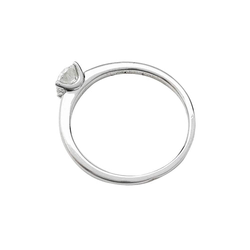 Bague 51 Solitaire or blanc, diamant 0.50 ct. 58 Facettes 30189