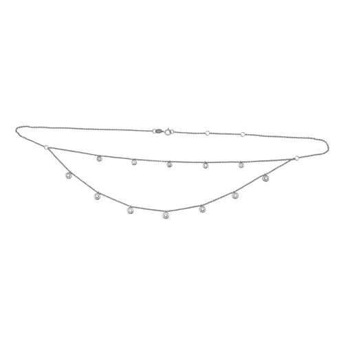 Collier Collier draperie en or blanc et diamants. 58 Facettes 29476