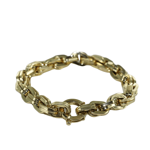 Bracelet Bracelet maille plate Or jaune 58 Facettes