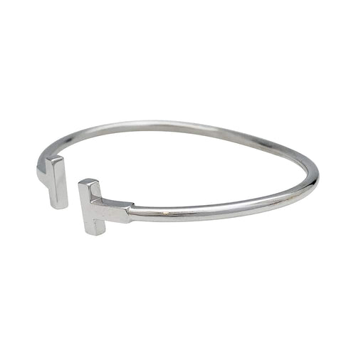 Bracelet Bracelet Tiffany "Wire Tiffany T" en or blanc. 58 Facettes 30097