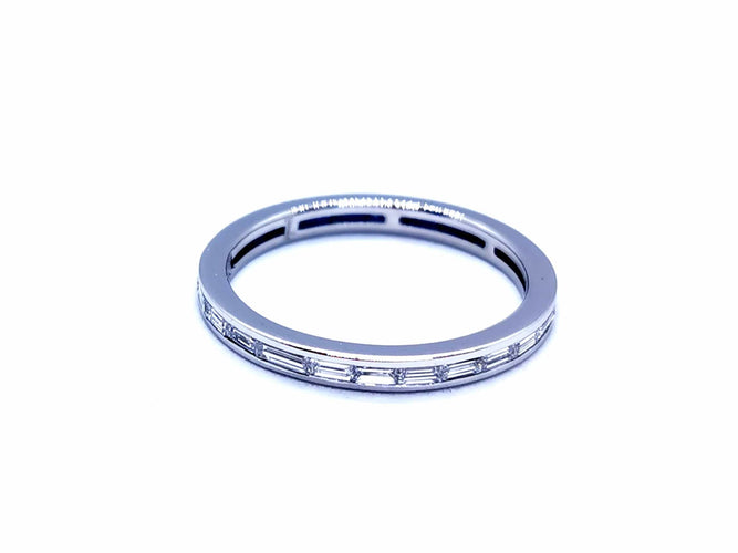 Bague 59 Bague Alliance Or blanc Diamant 58 Facettes 968086CN
