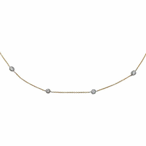 Collier Collier gouttière en or jaune, blanc et diamants. 58 Facettes 30149