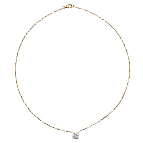 Collier Collier solitaire diamant 1,04 carat en or rose. 58 Facettes 30422