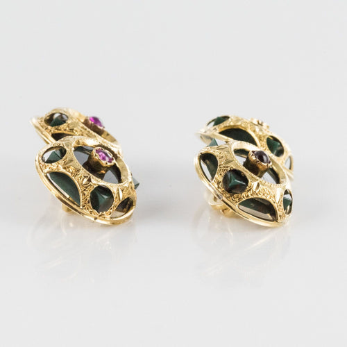 Boutons de manchette Boutons de manchettes Jaspes sanguins rubis 58 Facettes 19-680