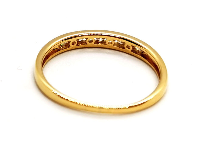 Bague 57 Bague Demie alliance Or jaune Diamant 58 Facettes 1126563CN