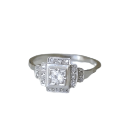 Bague Bague Art Déco Platine et Diamants 58 Facettes