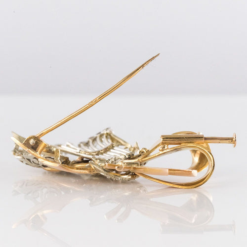 Broche Broche vintage bouquet or et diamants 58 Facettes 17-401