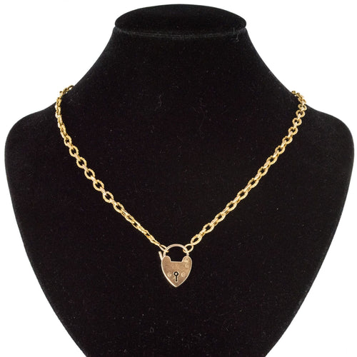Collier Chaine ancienne ciselée et son cadenas en forme de coeur 58 Facettes CVCO3