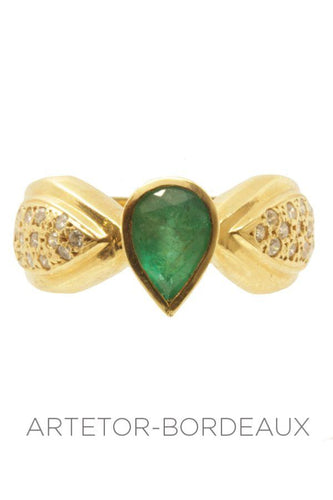 Bague 55 Bague émeraude et diamants 58 Facettes 18621