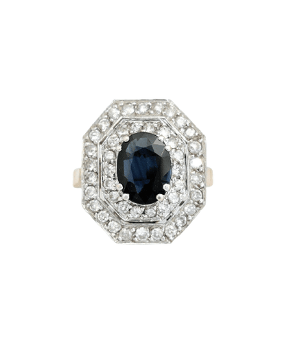 Bague 50 Bague octogonale saphir et diamants 58 Facettes 1-866/7