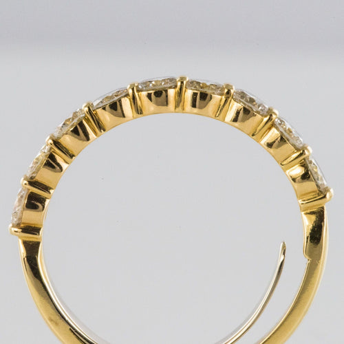 Bague 61 Demi Alliance diamants sur or jaune 58 Facettes 18-077-61